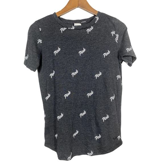 VS PINK All Over Print Soft Tee Scoop NEck Cap Sleeve - XS - Picture 1 of 4